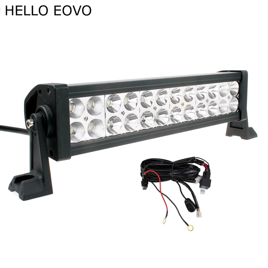 

HELLO EOVO 12 Inch 72W LED Light Bar + Switch Wiring Kit for Off Road Work Driving Offroad Boat Car Truck 4x4 SUV ATV Combo