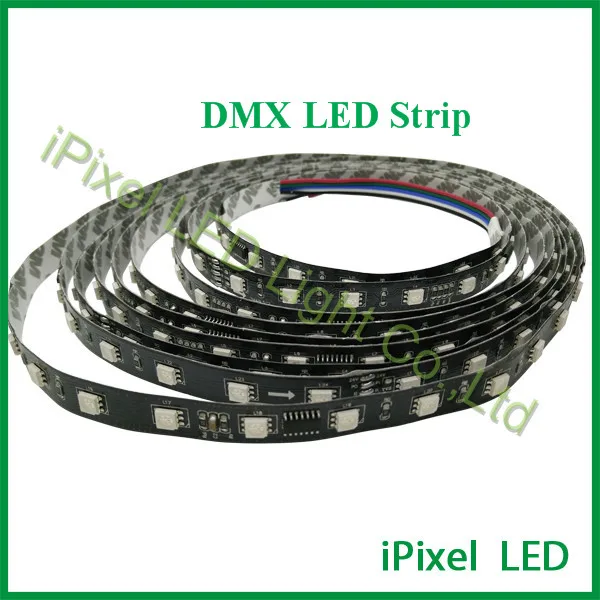 SMD 5050 dmx 24 вольт светодиодный веревочный светильник, 48 светодиодов/м 14 Вт rgb Светодиодная лента с черной печатной платой