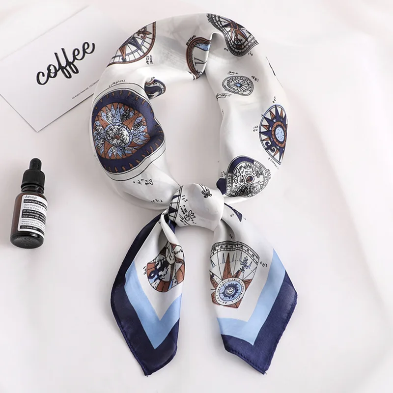 New Square Scarf Women Fashion Silk Scarves and Wrap Ladies Retro Spring Summer Print Office Hair Neck foulard New Square Scarf Women Fashion Silk Scarves and Wrap Ladies Retro Spring Summer Print Office Hair Neck foulard