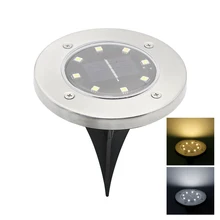 Высококачественная работающая на солнечной энергии газонная Светодиодная лампа водонепроницаемый грунтовый светильник 8 светодиодный s подземный погребенный ночник для дома садовые украшения