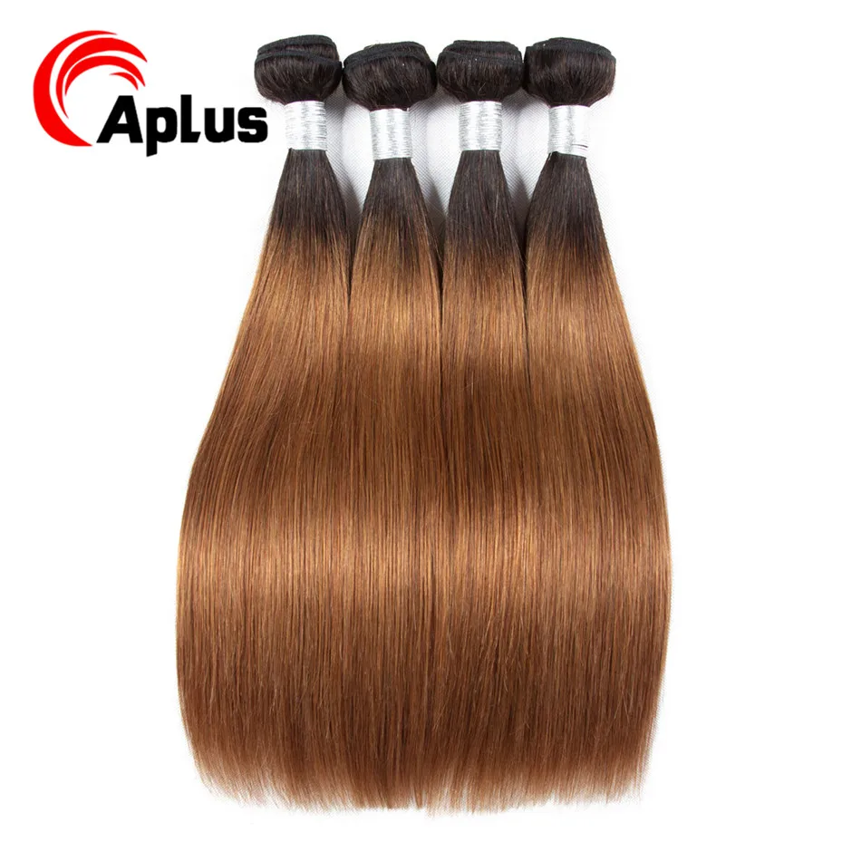 

A Plus Pre-Colored Ombre hair Extensions Malaysian Hair Straight 1b/30 100% Human Hair weave 4 bundles Non-Remy 2 Tones color
