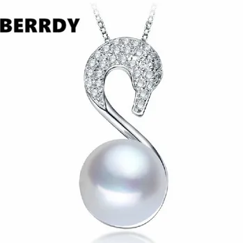 

REAL PEARL Fashion Freshwater Pearl Pendant with Necklace Chain 11-12mm Super Big Pearl Size Female Jewelry