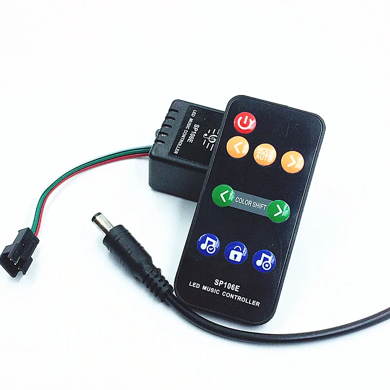 

SP106E 9keys LED Music Controller DC5V-12V WS2811 /WS2812B /6812 /1903/6803 Magic LED tape digital colorful music controller