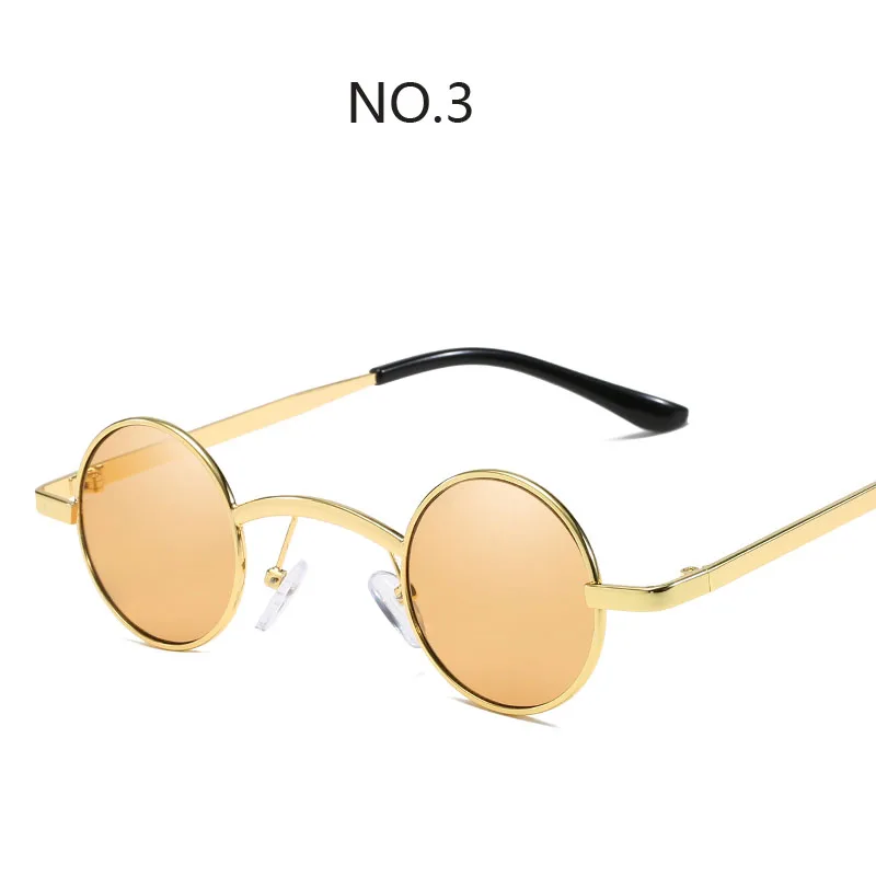 Новые модные готические стимпанк небольшие круглые солнцезащитные очки фирменный дизайн винтажные Ретро индивидуальные уличные солнцезащитные очки Oculos De So - Цвет линз: 3