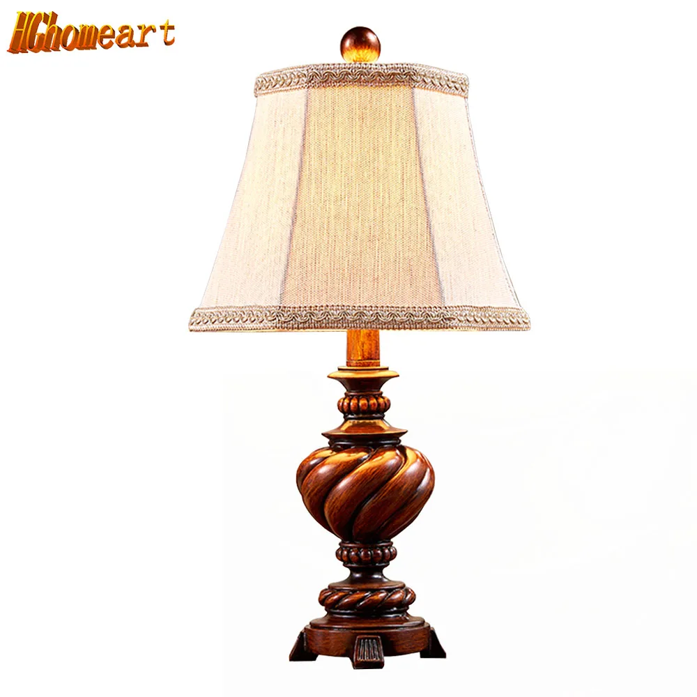 

HGHomeart E27 Desk Lamp for Office Living Room Bedroom Bedside LED Switch Button Modern Retro Table Light 110V/220V