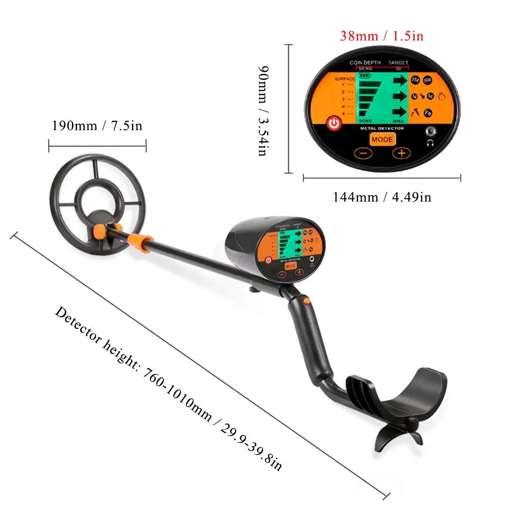 MD-3060 outdoor adventure and treasure hunting Metal Detector LCD Screen indicator pinpointing Detector find the hidden metal
