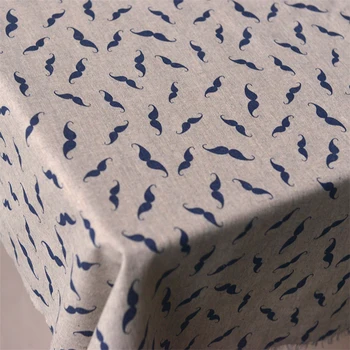 

Grey background navy blue beard pure cotton fabric clothing long skirt children's wear handmade diy fabric