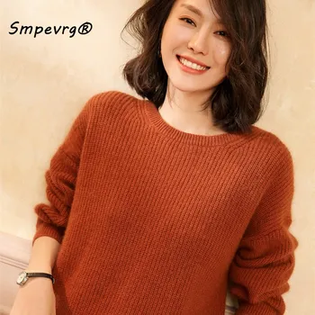 

Smpevrg autumn winter cashmere sweater women sweater and pullover long sleeve O-neck casual female pullover women knitted jumper