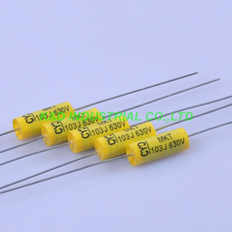 

10pcs Tubular Poly Polyester Film Capacitor Axial 0.01uf 103 630V Guitar amp