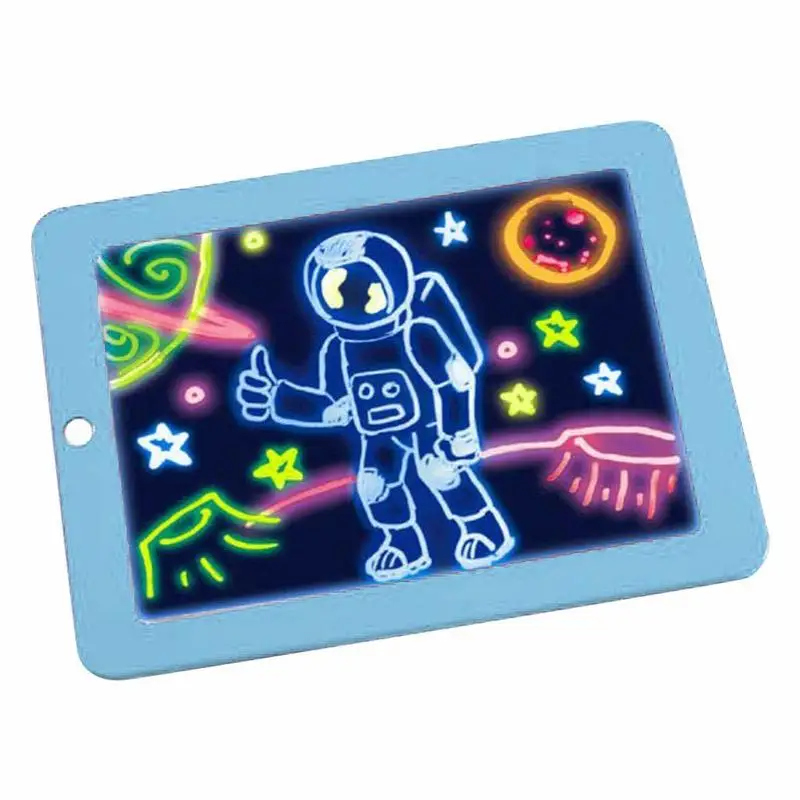 

New 3D LED Writing Board for Kids Plastic Magic Pad Creative Art Magic Board with Pen Brush Children Clipboard Educational Set