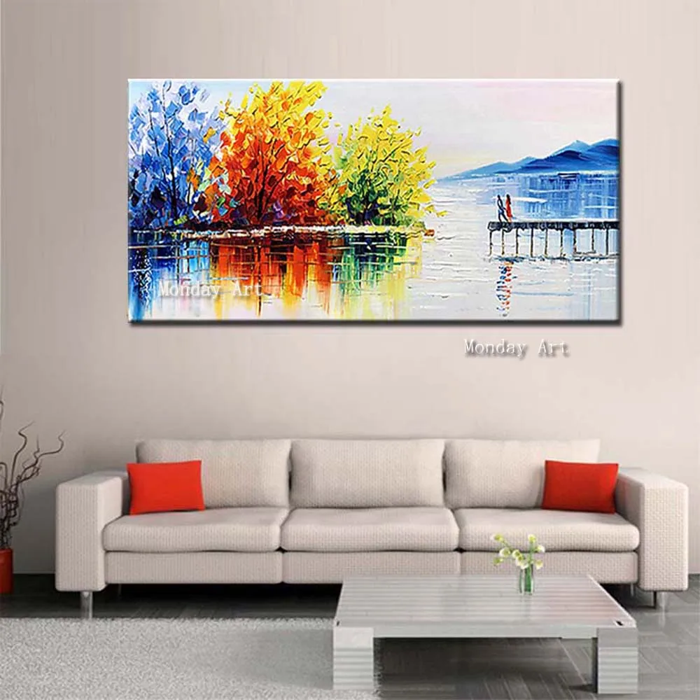 Drop-Shipping-Hand-Painted-Abstract-Art-Cityscape-Oil-Painting-On-Canvas-Palette-Knife-Wall-Pictures-For (1) - 