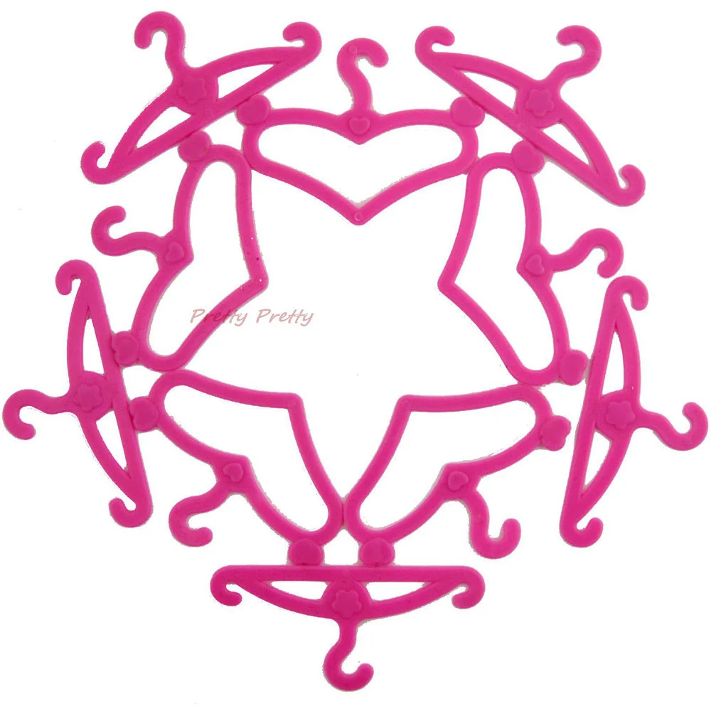 Милые аксессуары пластиковые вешалки розового цвета для куклы Барби одежды