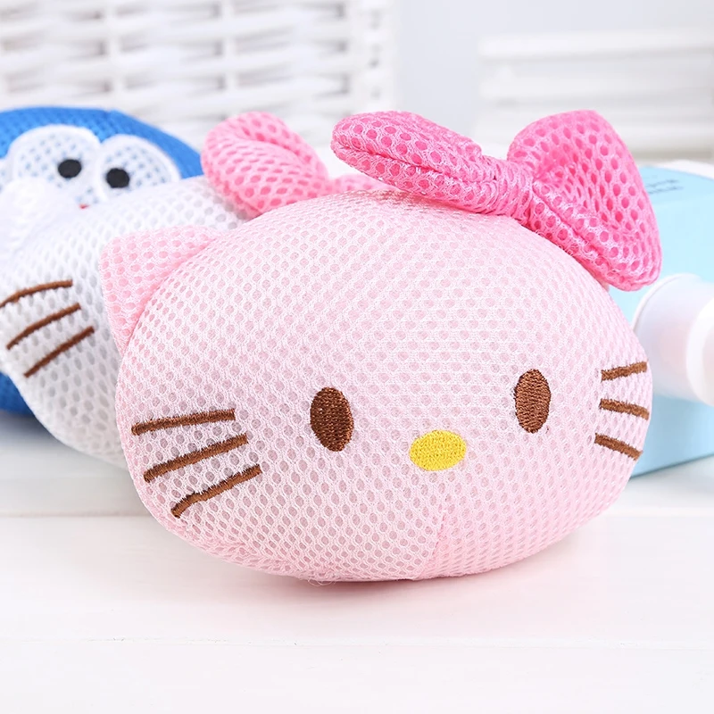 6pcs/lot 2018 New Hello Kitty Bath Sponge for girls Bath Puff Birthday