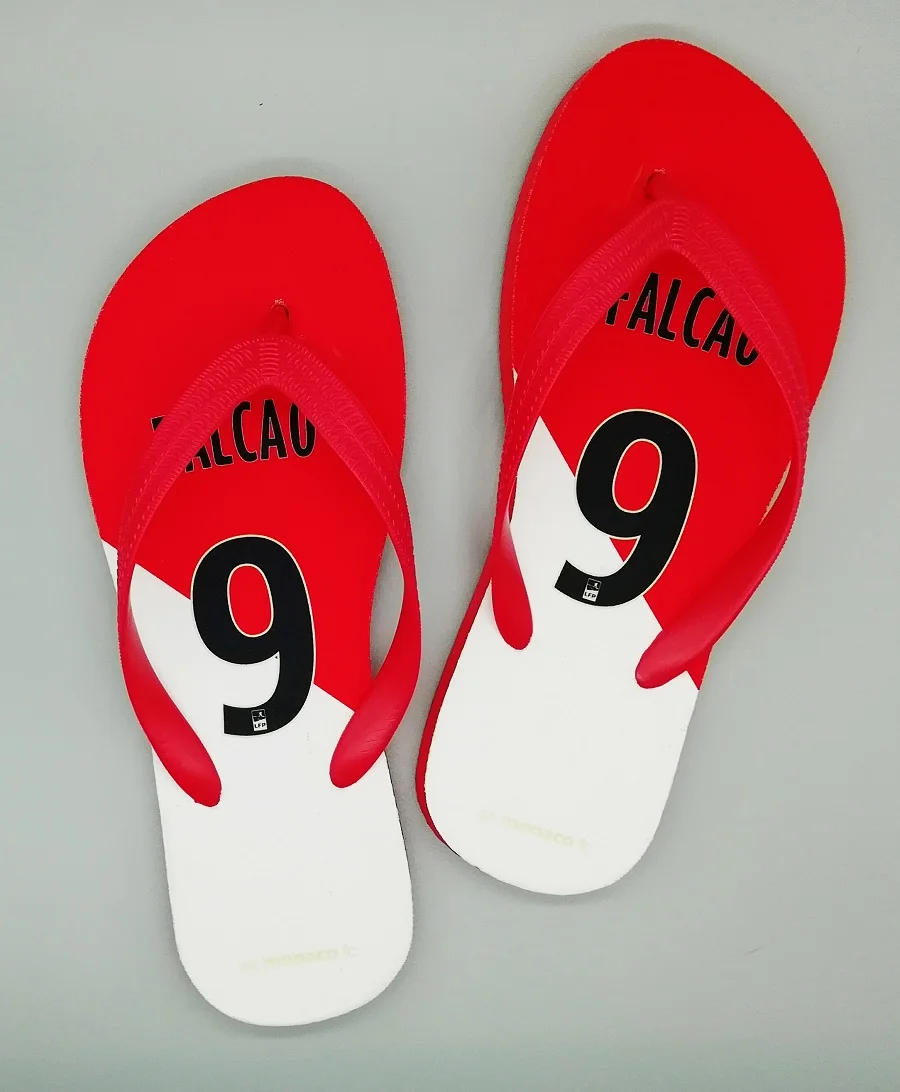 Монако ЕВА Тапочки любое имя Спорт Футбол Вьетнамки поклонников подарок на день рождения пляжная обувь быстрый сухой окружающей среды