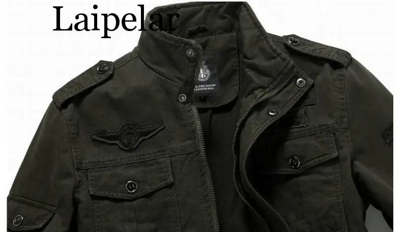 Laipelar NEW 2019 Mens Green Khaki 3 colors Military jacket winter  M-XXXL 5XL 6XL Casual man Jackets Army clothes