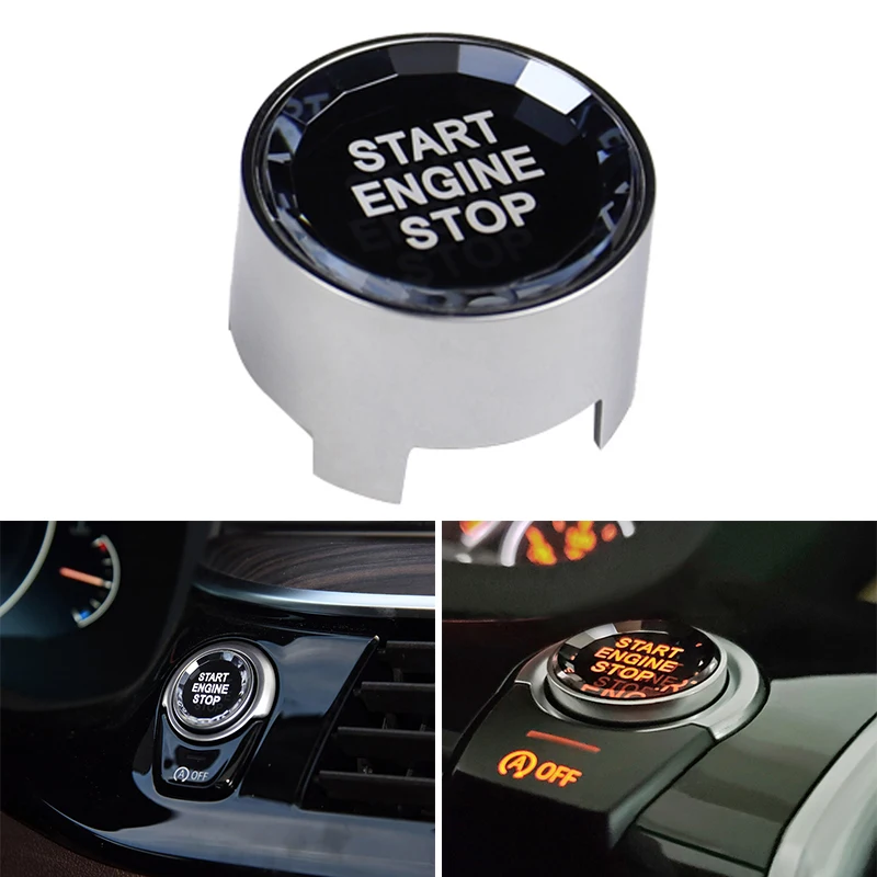 

Carbon Fiber Start Stop Engine One-Key Switch Button Cover for BMW F30 F31 F32 F33 X3 X4 X5 X6 25*12mm Button Cover Decor trim