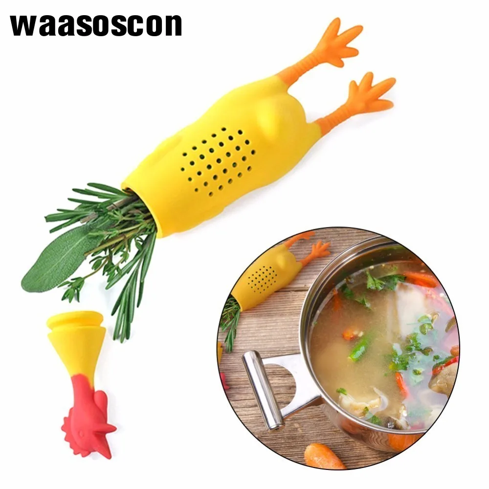Милые Силиконовые Курица Петух силиконовый Infuser для травяной чай набор горшочков