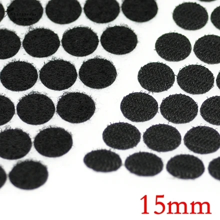 15mm Black 50 пар сильная самоклеющаяся клейкая крепежная лента в горошек крючок и петля Волшебная нейлоновая наклейка двухсторонние швейные принадлежности "сделай сам" аксессуары - Цвет: 15mm Black