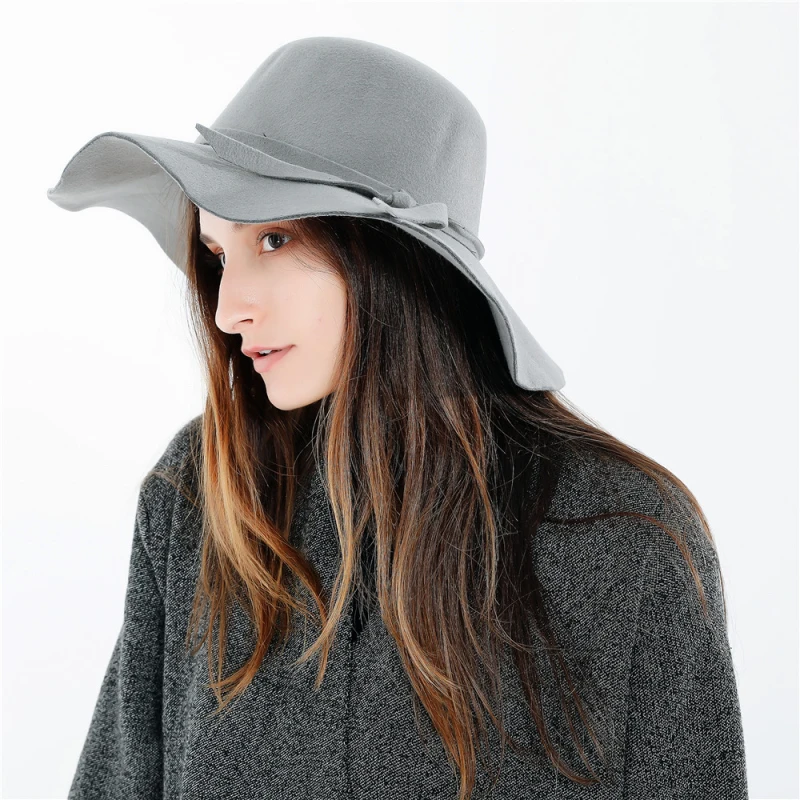 Бренд зима-осень шерстяные Для женщин Дамы Fedoras Top Hat в европейском и американском стиле Круглый Caps Боулер Шапки чародей Шапки церкви hat1074