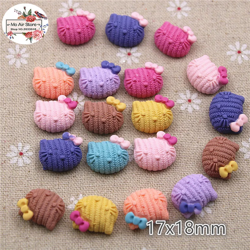 

20pcs Mixed Color hello kitty resin vintage color flatback cabochon DIY jewelry/phone decoration No Hole