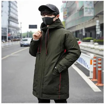 

2018 New Fashion Men Down Jackets Black Green Men's Winter Coats Loose Waterproof 90% Duck Down Supper Warm Men Long Parkas