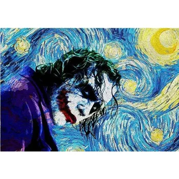 

Painting By Numbers DIY Dropshipping 40x50 50x65cm Star horror clown Figure Canvas Wedding Decoration Art picture Gift
