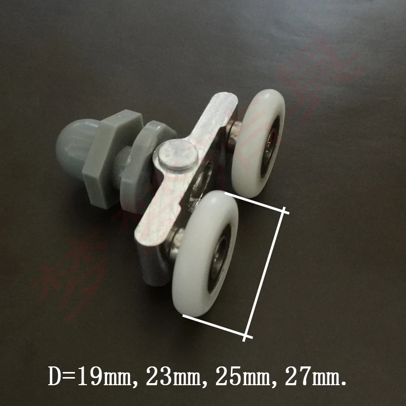 Shower room double pulleys,Shower glass sliding door pulley diameter