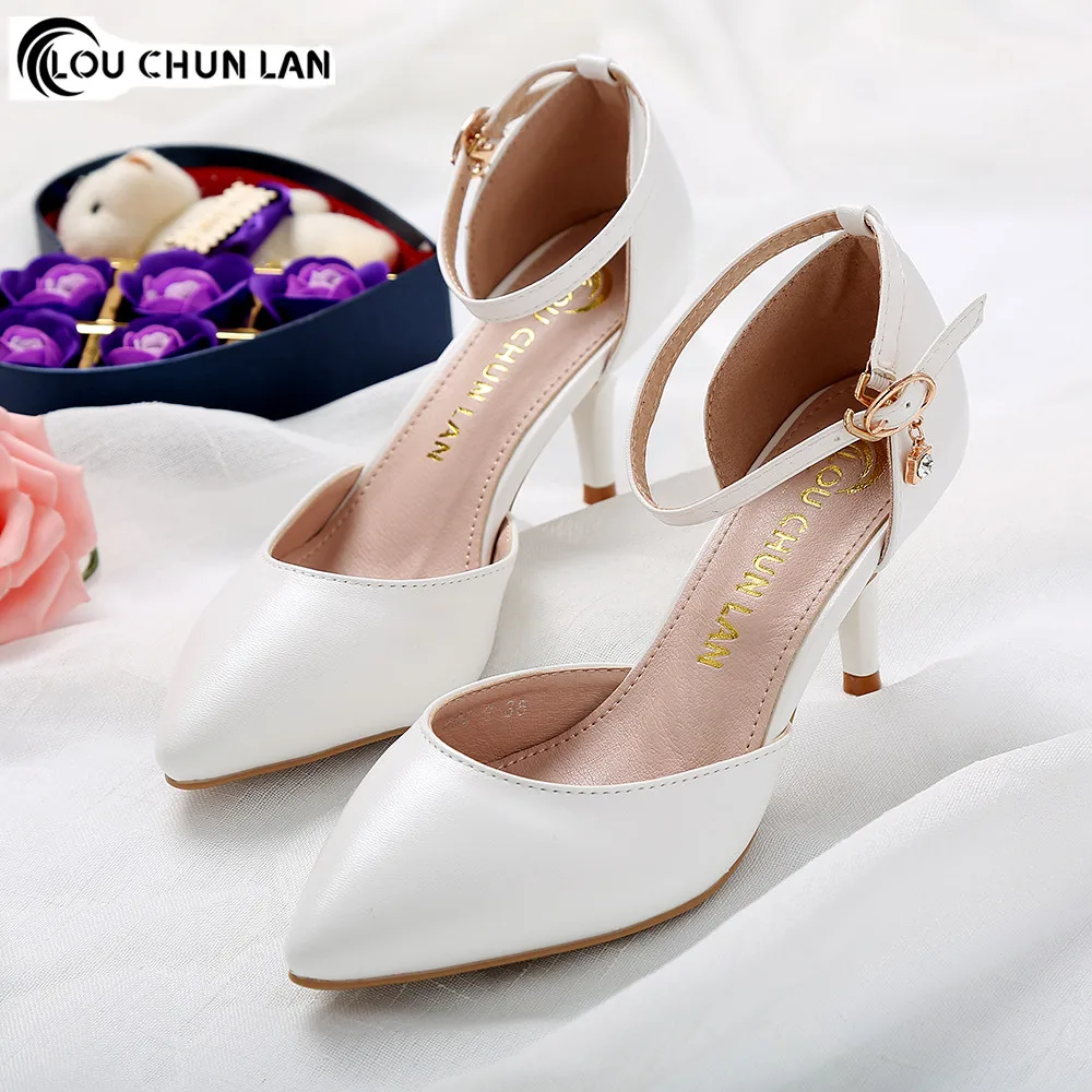 

Shoes Women Sandals New Arrival High Quality Shoes 7CM White wedding shoes bridal shoes