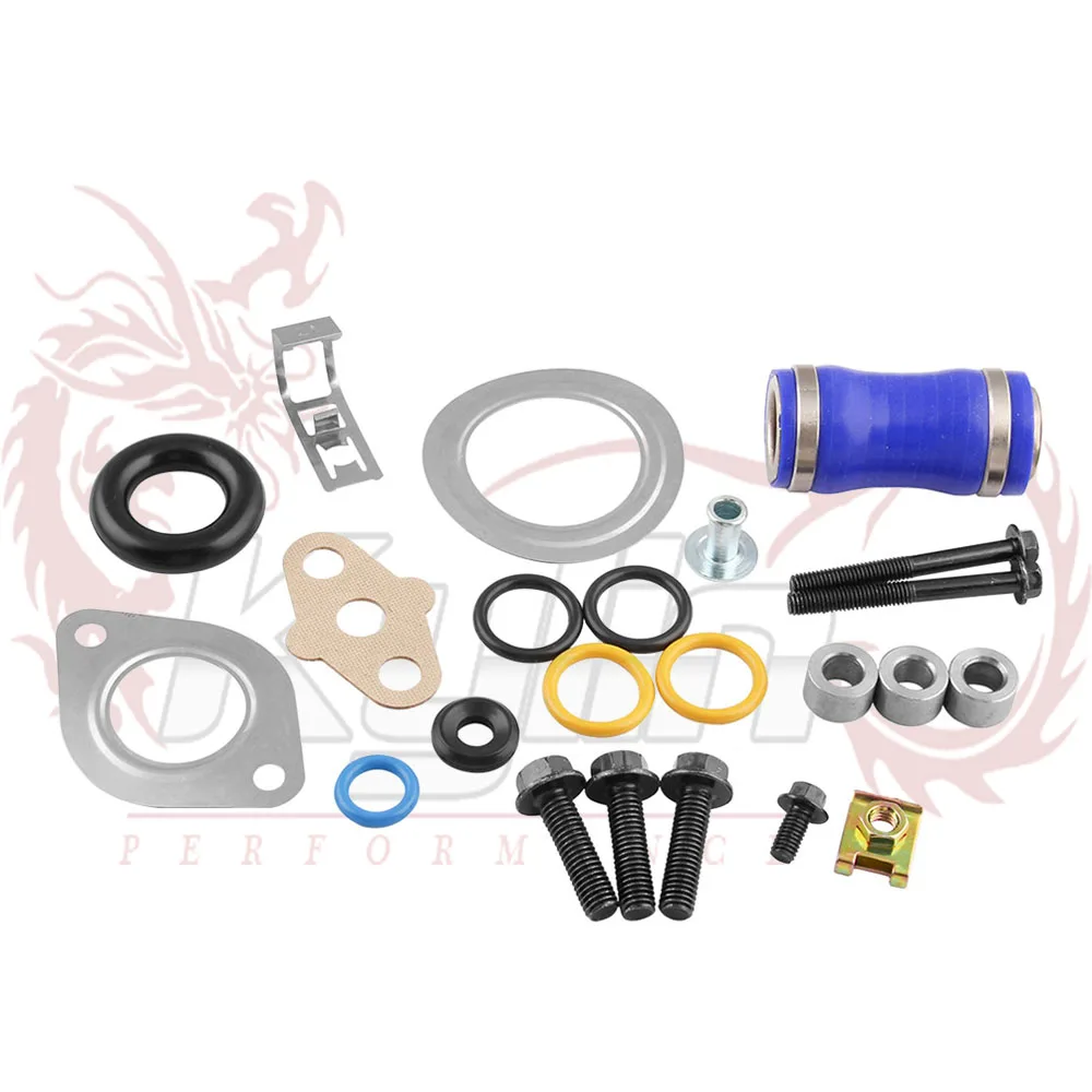 Intake Manifold Gasket Set with Blue Hose For 03 10 Ford 6.0 6.0L EA056