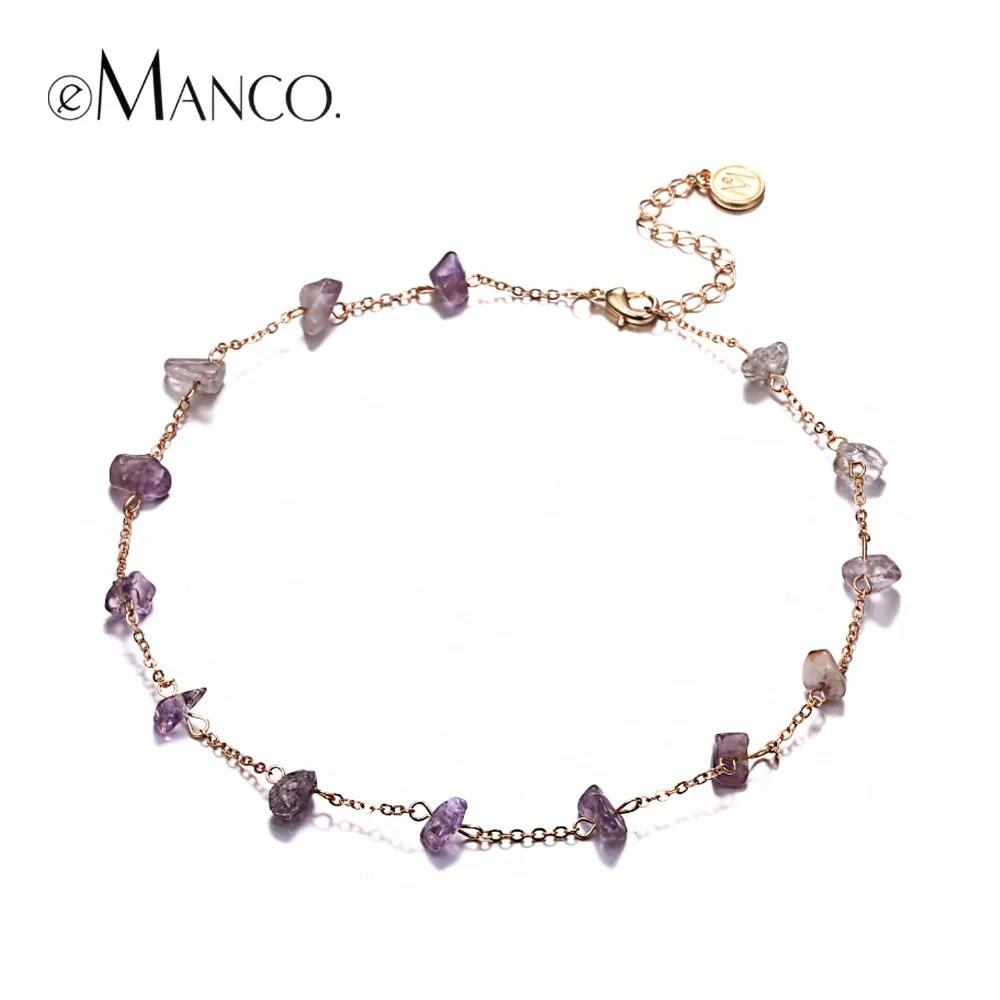 eManco Wholesale Charming Chains Choker Necklace Beads Making Loyal Color New Arrivals Semi-precious Stones Jewelry