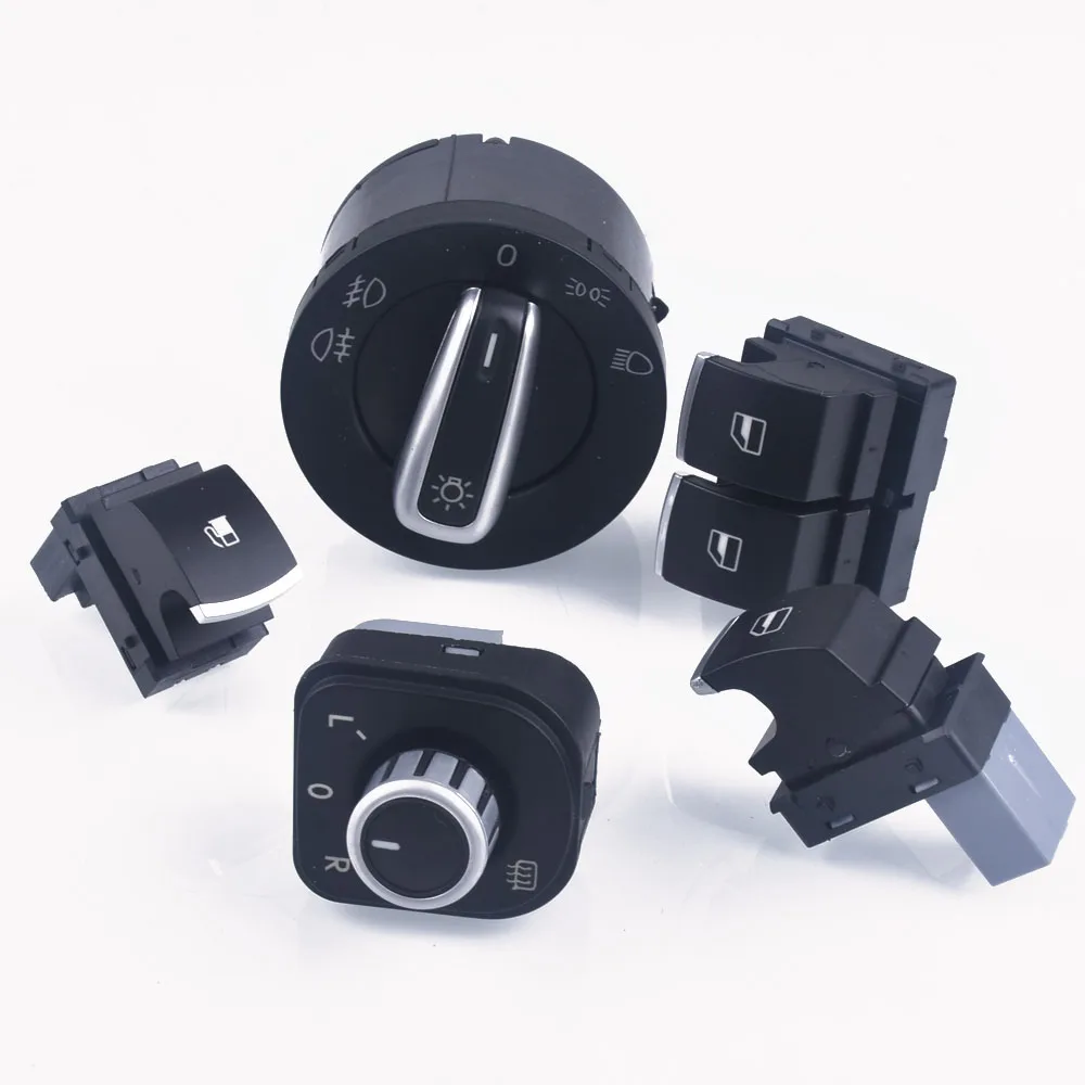 Para vw eos golf mk5 mk6 gti scirocco, polo, rabbit 2, luzes da janela, interruptor de espelho