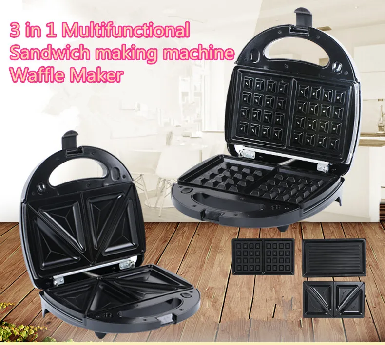

Detachable 3 in 1 Multifunctional Waffle Maker Waffle iron for Home Muffin Machine Sandwich making machine breakfast machine