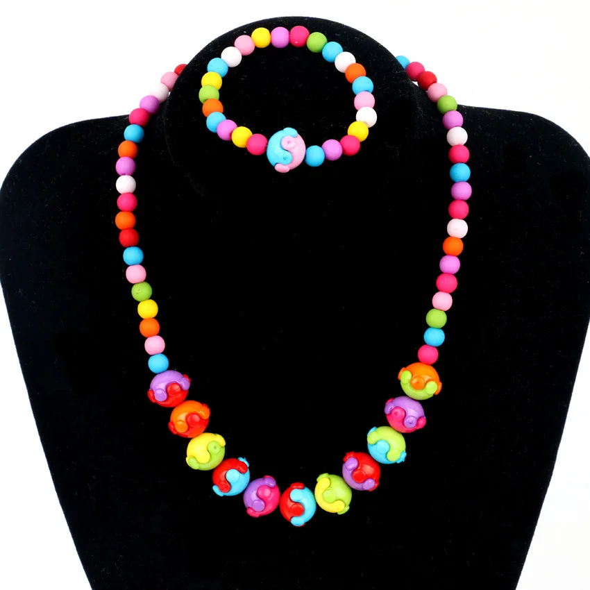Creative Kids Jewelry Accessories Candy Color Necklaces Baby Girl Kids