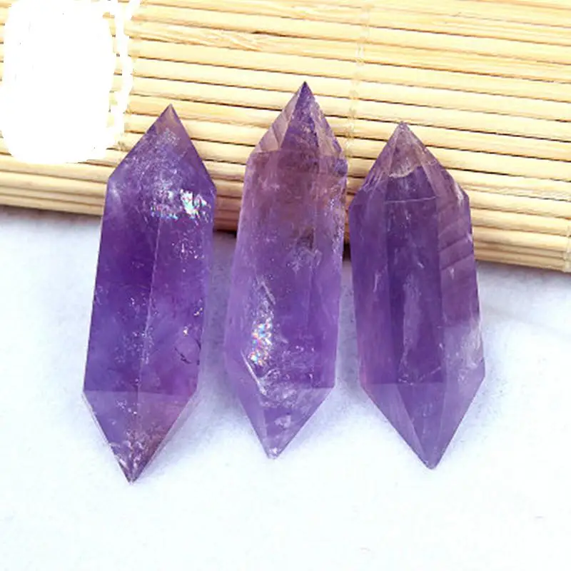 Природный кварцевый фиолетовый кристалл палочка пятна исцелить