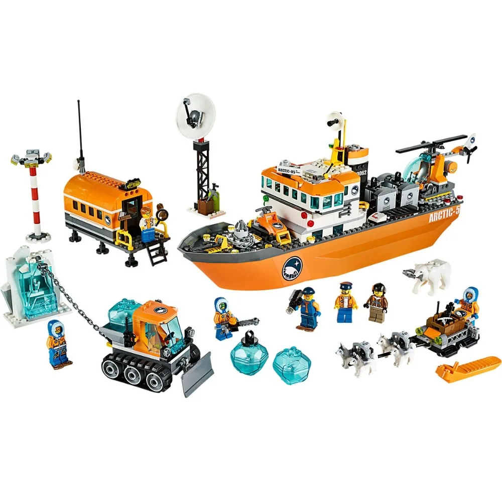 2019 Legoings все серии СОВМЕСТИМЫ Арктический город кирпичи снегоход льда CrawlerBuilding