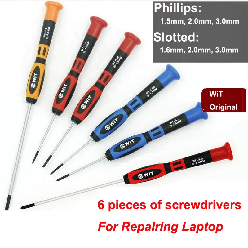 1 Set 6 Pieces Japan WiT Brand WT Series Screwdrivers For Repairing Laptop  Precision Magnetic Tools