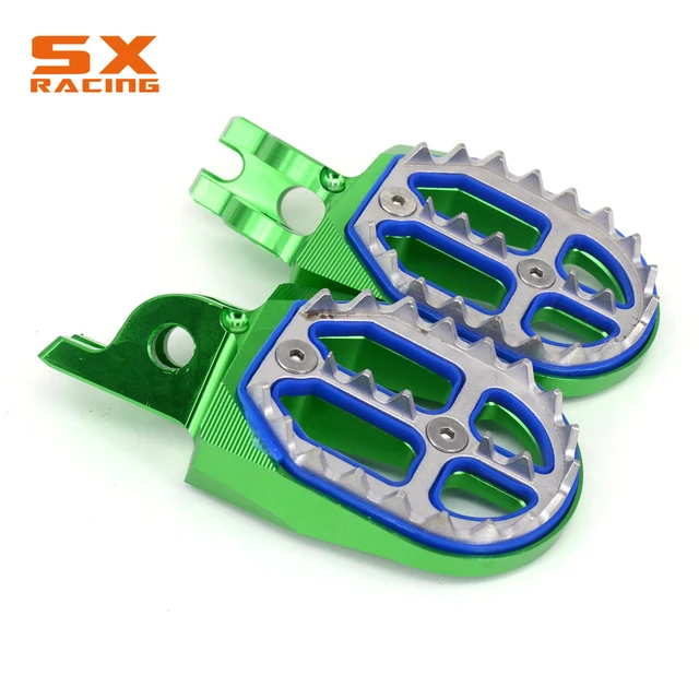 Motorcycle Aluminum Foot Pegs Footpeg Pedals FootRest For KAWASAKI KX250F 06-13 KX450F 07-13 KLX450 08-13 SUZUKI RM250 05-06