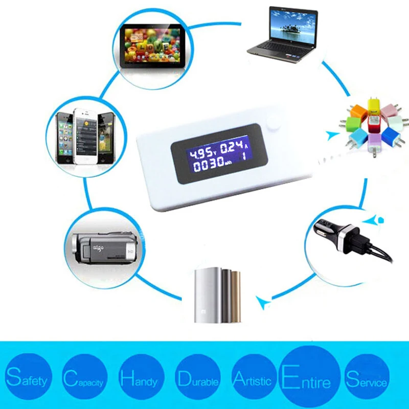 LCD Voltmeter USB Charger Capacity Current Detector Voltage Tester Meter voltimetro For Cell Phone Power Bank Digital Dispay