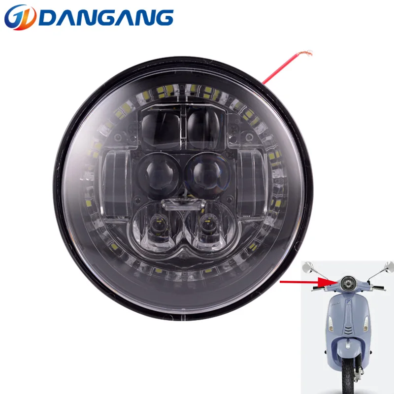 

Motorcycle Black LED headlight For Vespa Primavera headlamp