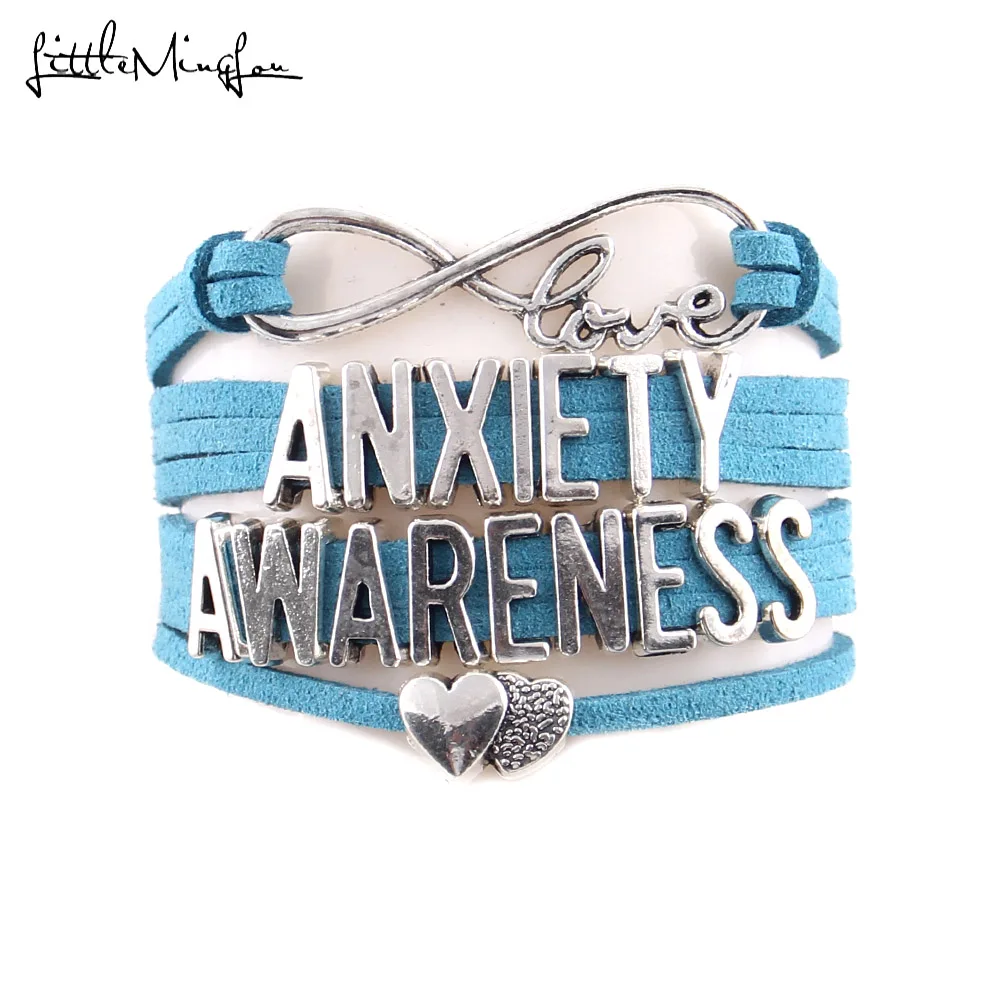

Little Minglou Not all wounds are visible anxiety awareness bracelet butterfly charm men bracelets & bangles for women jewelry