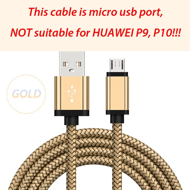 Micro Usb кабель 3 м 2 м 1 м Usb Microusb зарядный кабель для samsung Galaxy S7 S6 Edge J7 J5 J3 Android зарядный шнур - Цвет: Gold Cable Only