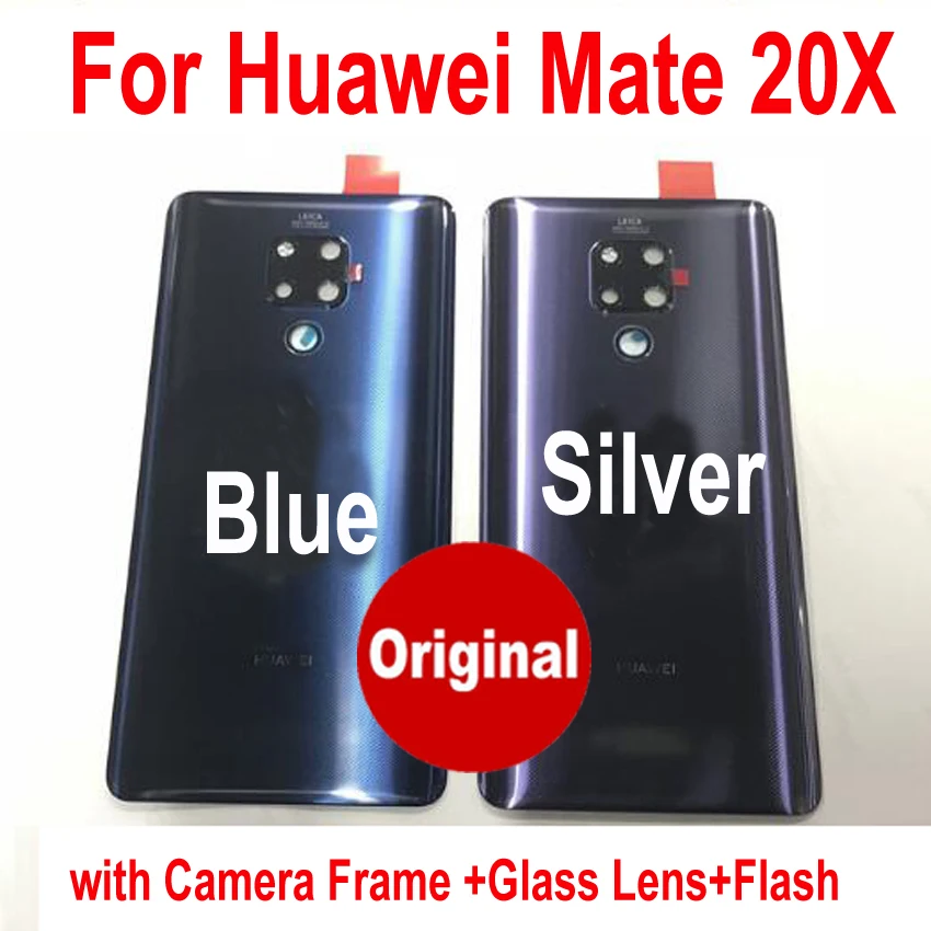 

Original New Best Back Battery Cover For 7.2" Huawei Mate 20X 20 X Rear Case Housing Door + Camera Frame +Glass Lens +Flash