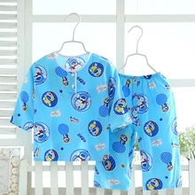 Детская наборы одежда для сна детская одежда из хлопка халат и пижама штаны Пижама для мальчиков комплекты одежды пижама для девочек топы, детские халаты одежда на возраст от 1 до 7 лет