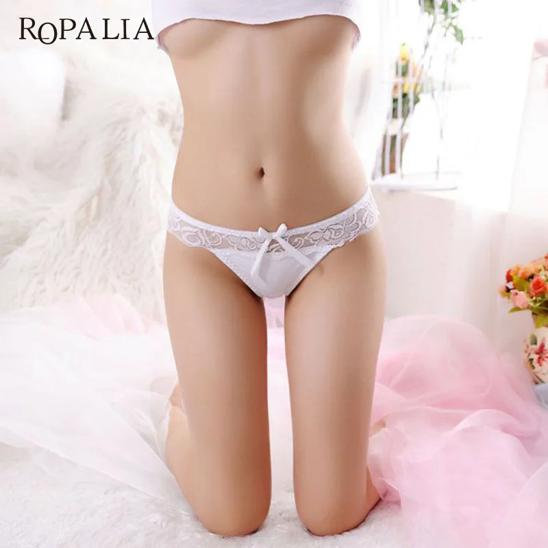 

ROPALIA Sexy Women's Lace Transparent Briefs Seamless Panties V String Lingerie Panty Underwear Girls Thongs Knickers Hot S1