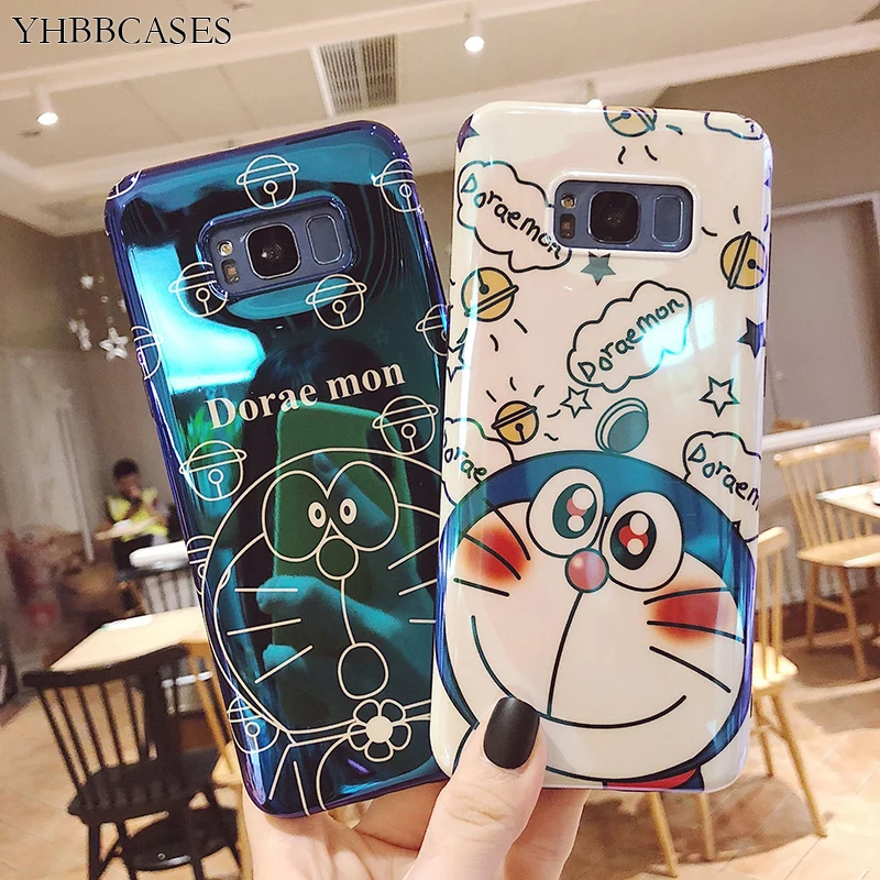 Симпатичные мягкие чехлы YHBBCASES Doraemon для Samsung Galaxy S10 Plus S8 S9 Note 10 8 9 блестящий чехол