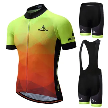 

Miloto High Quality Team Cycling Jersey Set Men Summer Short Sleeve Pro Bicycle Bike Clothing Anti-UV Cycling Wear Ropa Ciclismo
