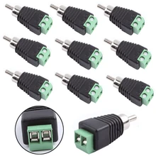 10Pcs Phono Speaker Wire Cable to Audio male RCA Connector Adapter Jack Plug High Quality RCA to 2 Terminal Block Adapter 10Pcs Phono Speaker Wire Cable to Audio male RCA Connector Adapter Jack Plug High Quality RCA to 2 Terminal Block Adapter
