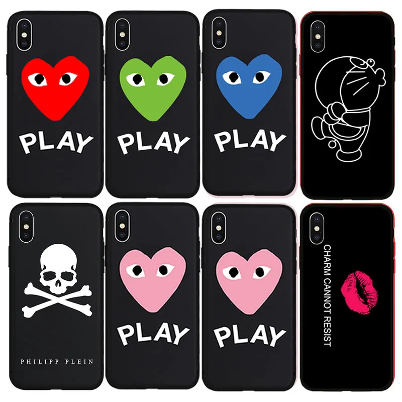 Play Heart Мягкий чехол для iPhone 5 5S SE 6 6s Plus 7 8 мультяшный Кот Чехол телефона с узором 10 X