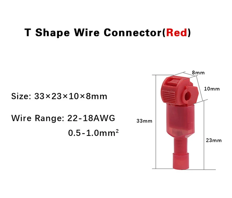 Т-образные соединители для проводов быстроразъемные обжимные клеммы scocky Lock электрическая автомобильная аудиосистема 22-10AWG 0,5 мм-6 мм комплект соединителей для подключения