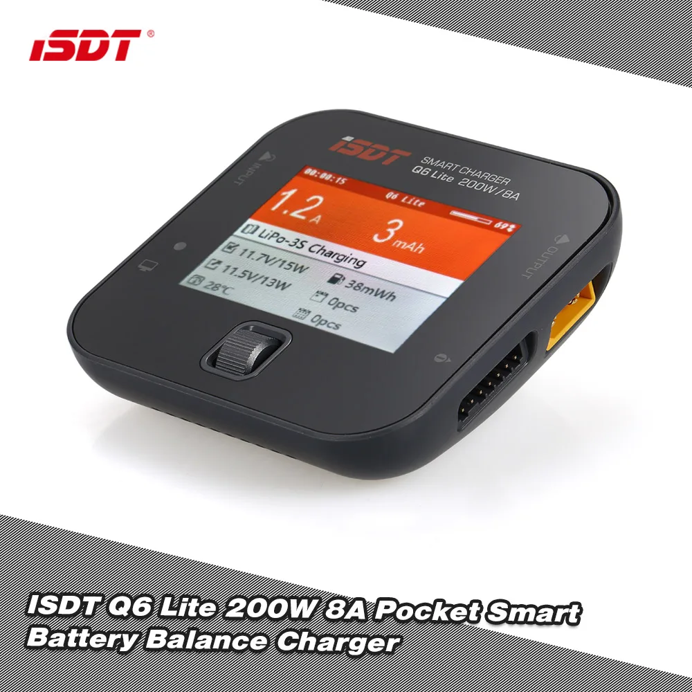 

Original ISDT Q6 lite 200W 8A Pocket Battery Balance Charger for RC Drone Helicopter Quad Car Boat RC Charger Part